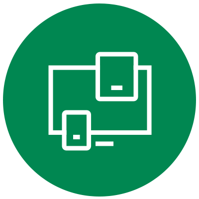 Grünes icon - Desktop, Smartphone und weitere Devices