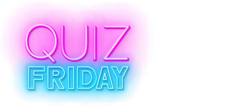 Neonfarbener Schriftzug für den Quiz Friday der Sparapp HäschCash