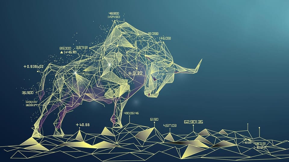 Key Visual des Finance Forum St.Gallen 2021 - Illustration eines Bullen aus Datenpunkten