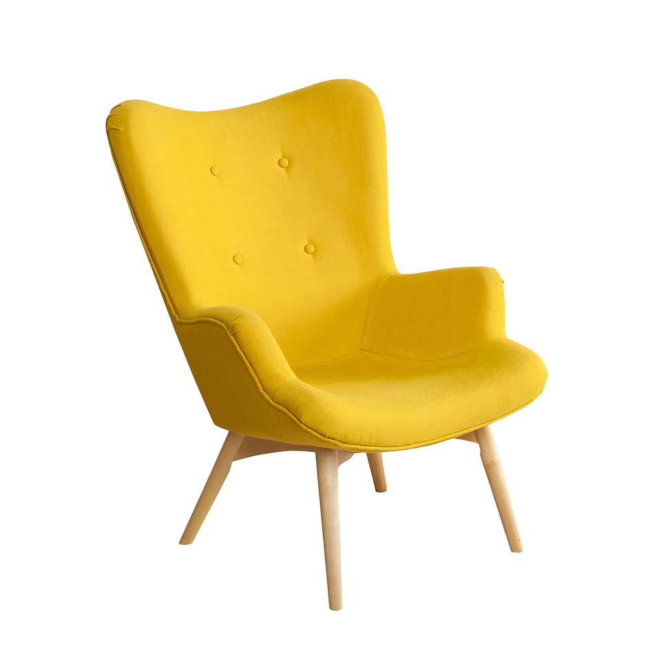 Bequemer gelber Sessel