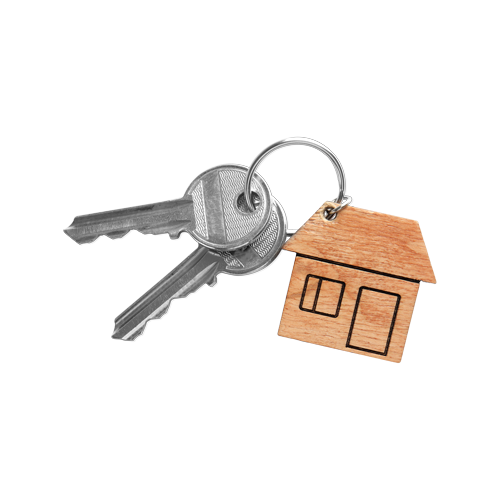 Schlüsselbund mit Schlüsselanhänger in Form eines Hauses