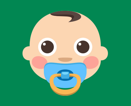 Icon - Baby mit Schnuller im Mund