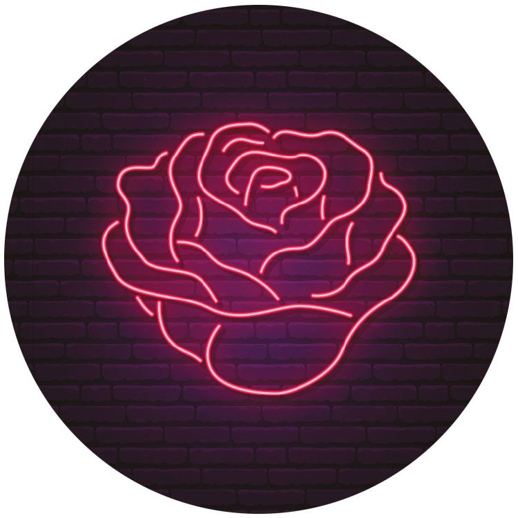 Neonschild einer Rosenblüte - Sparmethode Bachelorette in der Spar-App HäschCash
