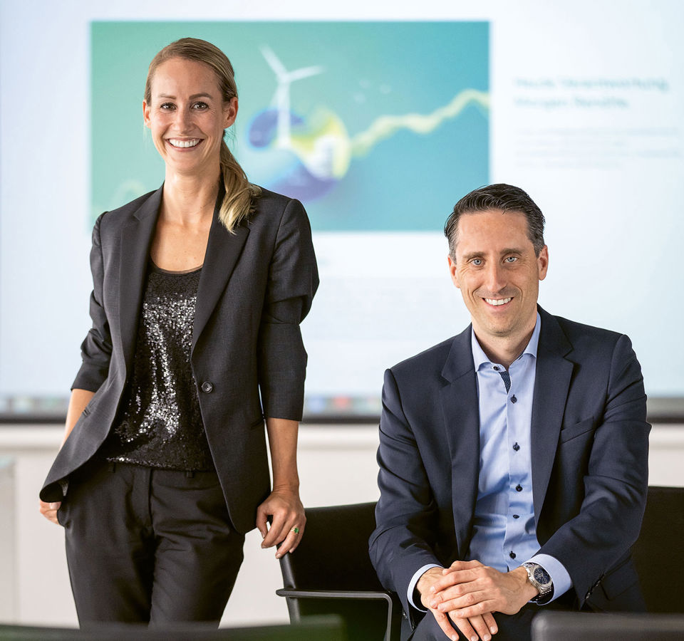 Raphaela Koch und Raphael Arn, Fondsmanager für nachhaltige Fonds bei der St.Galler Kantonalbank