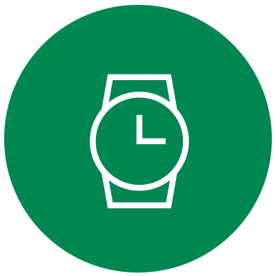 Grünes Icon - Armbanduhr