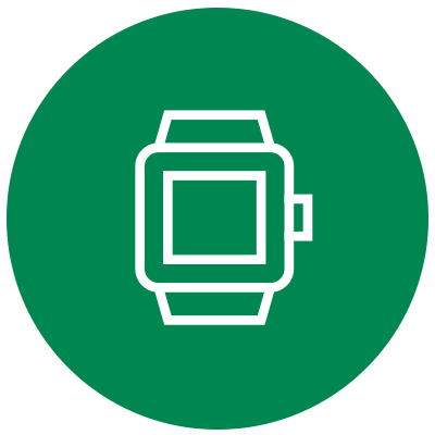 Grünes Icon - Smartwatch Symbol für digitale Wallets